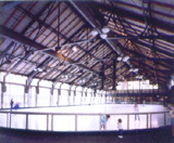 Inside Milwaukee Road Depot ice skating rink in Minneapolis